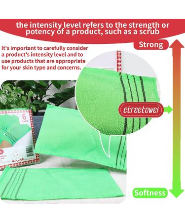 Korean Exfoliating Bath Washcloths 6-Pack XL Size 9.9x5.5 | Viscose Rayon Towel for Soft Skin | Body Scrub Mitt Glove | Korea Made - Buy Online on GoSupps.com