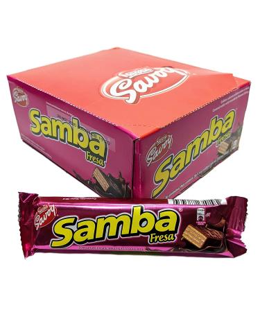 SAMBA Fresa Chocolate Covered Strawberry Filled Cookies - 20 Units, 32g Each - Buy Online on GoSupps.com