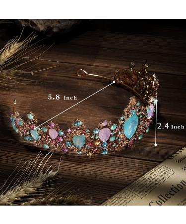 Baroque Vintage Rhinestone Crystal Queen Crown - Wedding Tiara for Bride - Princess Crown for Prom/Christmas/Halloween/Birthday - Buy Online on GoSupps.com