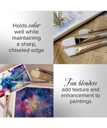 Silver Brush Limited Silverwhite Fan Brush - Size 6, Short Handle for Watercolor, Acrylics, Gouache, or Oil - Buy Online on GoSupps.com