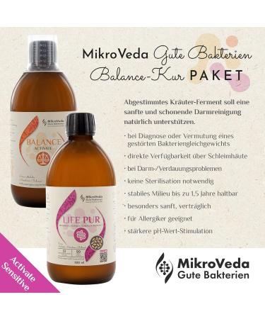 Microveda Advanced Cure Set - 2x0.5L Vegan Microbiotic Ferment Drink in Glass Bottles | Activate Sensitive & Balance - Buy Online on GoSupps.com