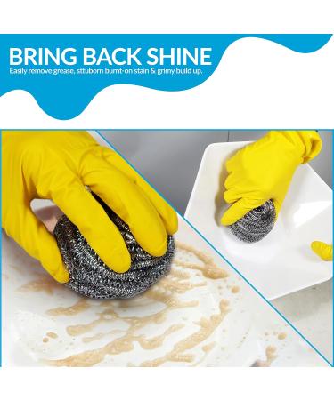 Pro-Kitchen (12 Count) 50 Gram Stainless Steel Scrubber Steel Wool Scrubber Metal Scourer for Cleaning Dishes Stoves Pots Pan Cooker Hoods Removes Tough Grime in Your Kitchen and Bathroom - Buy Online on GoSupps.com
