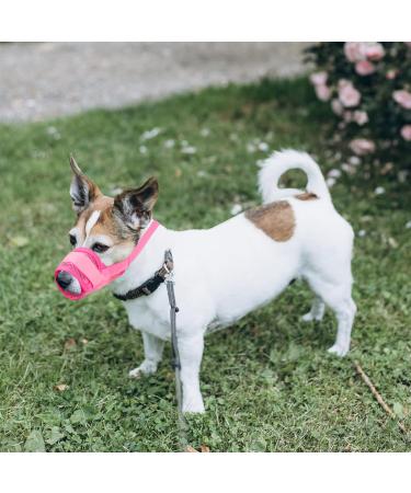 Yaodhaod XXL Pink Dog Muzzle - Breathable Nylon Mesh Comfortable Fit Adjustable Straps for Biting Chewing & Barking - Perfect for Large Dogs - Buy Online on GoSupps.com