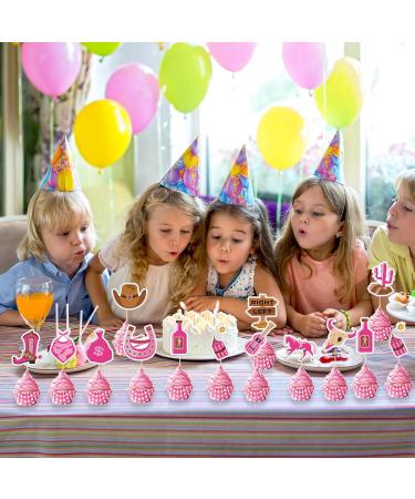 Qpout 25pcs Cowgirl Cupcake Toppers Western Cake Toppers Pink Hat and Boot Cactus Cupcake Cowboy Cowgirl Party Decorations Wild West Farm Western Happy Birthday Cupcake Toppers Preppy Horse Decor - Buy Online on GoSupps.com