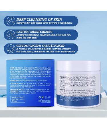 Glycolic Acid Pads 60 Count Exfoliating & Clearing Pads for Face Exfoliator for Acne-Prone & Oily Skin Minimizes Pores & Resurfaces Skin 60 Count (Pack of 1) - Buy Online on GoSupps.com