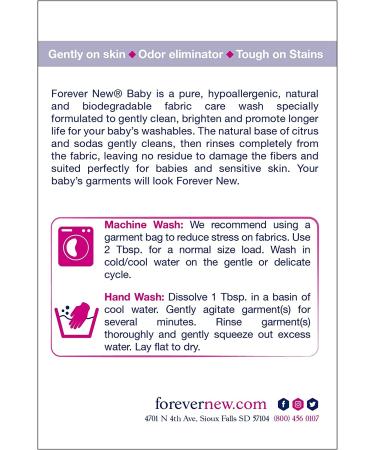 Forever New Baby Fabric Care Wash Liquid - Fragrance Free 32 fl oz (946 ml) | Gentle Detergent for Baby Clothes - Buy Online on GoSupps.com