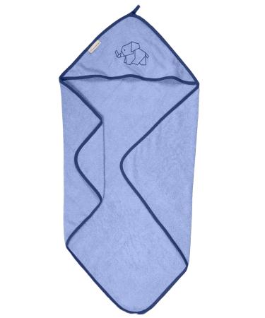 Ullenboom hooded towel baby 75x75 cm terry from 100% cotton (Oeko-Tex certified) and made of EU ideal as a bath towel or bathrobe for children and babies up to 3 years blue hooded towel blue
