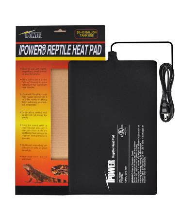 iPower Reptile Heat Pad 4W/8W/16W/24W Under Tank Terrarium Warmer Heating Mat and Digital Thermostat Controller for Turtles Lizards Frogs and Other Small Animals, Multi Sizes 8 X 12 Inch Heat Pad