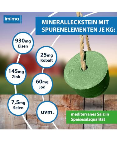 Imima Mineralleckstein Herbal Salt Lick Block Set for Horses Sheep & Goats - 2 x 3kg Mineral Stones (6kg Total) - Premium Salts for Healthy Livestock - Buy Online on GoSupps.com