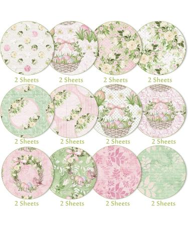 Whaline Vintage Easter Pattern Paper - 24 Sheets, Double-Sided Scrapbook Paper for Card Making & Photo Decor - 30x30cm - Buy Online on GoSupps.com