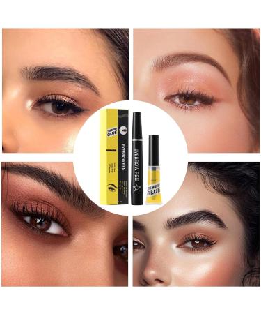  dewdat Microblading Eyebrow Pen Microblading Eyebrow Pencil - Smudge and Sweat Resistant Eyebrow Pen - Liquid Eyebrow Makeup Pen 4-Prong Fork with Gel - Buy Online on GoSupps.com