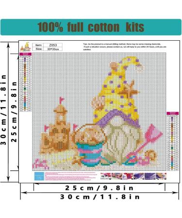 Gnome Cross Stitch Kits for Adults - 6 Pack Stamped 11CT Preprinted Cross-Stitch Kit - Beginner-Friendly Needlepoint Crafts - 11.8x11.8inch - Buy Online on GoSupps.com
