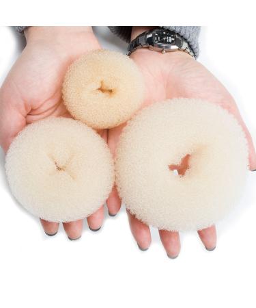 Careforyou 3-Part Donut Hair Set - Beige Ring Style for All Ages | Versatile Chignon Accessories for Women & Girls - Buy Online on GoSupps.com
