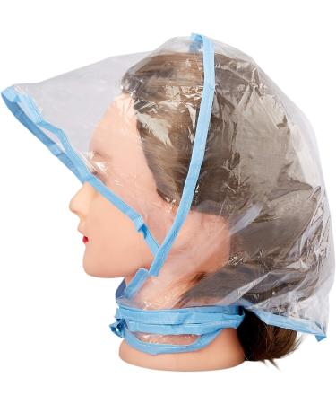 Juvale 12-Pack Clear Waterproof Rain Bonnet Hat with Visor - Transparent Blue Trim - Buy Online on GoSupps.com