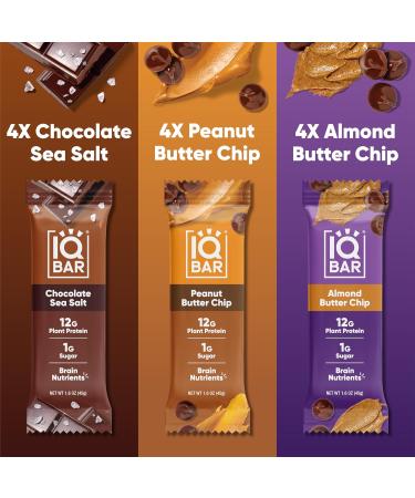 IQBAR Keto Protein Bars - Chocolate Lovers 12-Count | Low Carb, High Fiber Vegan Snacks - Buy Online on GoSupps.com