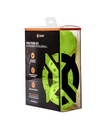 Onix Fuse G2 Outdoor Pickleball - Official Ball of PPA and APP Tours Neon Green - 6 Pack