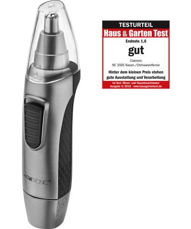 Clatronic NE 3595 nose/ear hair remover including light for precise body care stainless steel shaving head removable for cleaning