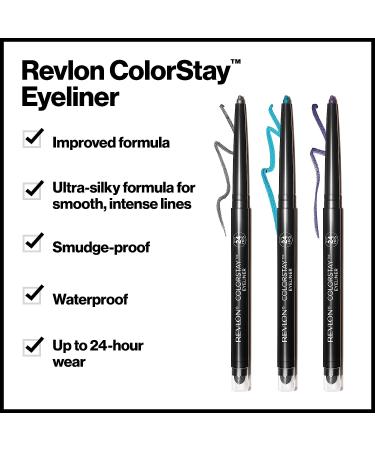 Revlon ColorStay Waterproof Pencil Eyeliner - Smudgeproof, Longwearing, Ultra-Fine Tip - 201 Black - 0.01 oz - Buy Online on GoSupps.com