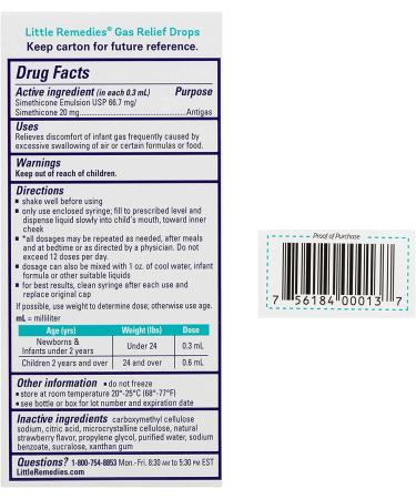 Little Remedies Gas Relief Drops - Natural Berry Flavor for Newborns | Fast Acting 1 oz (Pack of 1) - Buy Online on GoSupps.com