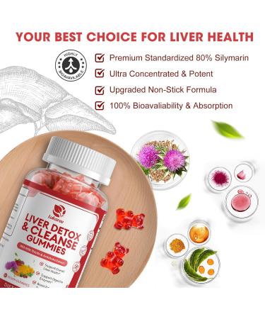 2 Pack Lukaree Liver Cleanse Detox & Repair Gummies | Sugar-Free Milk Thistle Supplement w/Artichok & L-Glutathione - Ultra-Concentrated Herbal Liver Support for Men & Women -Vegan 60 Count - Buy Online on GoSupps.com