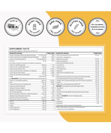 Supersmart - Daily 6 - Powerful Mutlivitamin Formula with 55 Ingredients (with PQQ, Nicotinamide Riboside) - Support Healthy Cardiovascular System | Non-GMO & Gluten Free - 180 Vegetarian Capsules - Buy Online on GoSupps.com