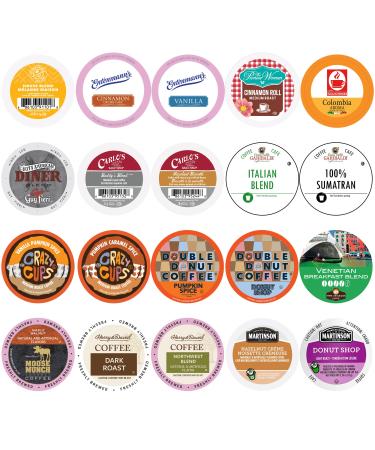 Crazy Cups Variety Pack Sampler, Assorted Single Serve Pods for Keurig K Cups Makers, 20 Count