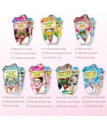 7th Heaven Face Masks Skincare Set - 7 Clay, Mud & Peel Off Masks Gift Set - Chocolate Mud, Charcoal, Dead Sea, Pink Rose - Perfect for a Spa Day at Home - Buy Online on GoSupps.com