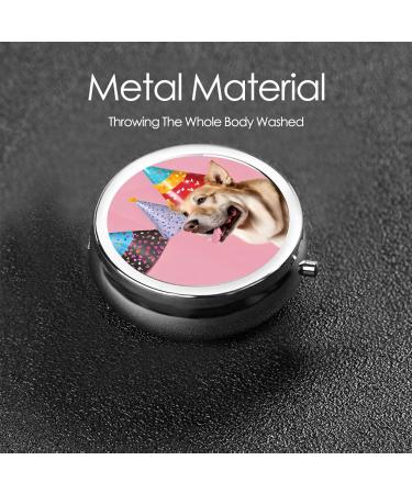 French Bulldog Print Round Pill Box | 3 Compartment Portable Travel Medicine Organizer & Vitamin Holder - Buy Online on GoSupps.com