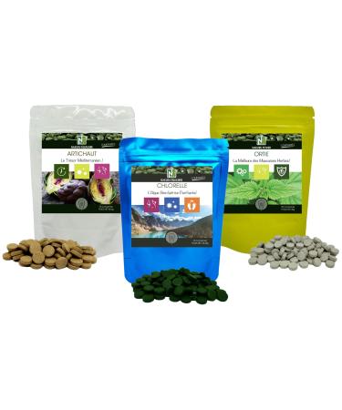 Detox Pack NAKURU | Chlorella 90 tabs | Nettle 90cps | Artichoke 90cps | Analyzed and Packaged in France | “Naturally Detoxify Your Body!”