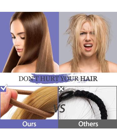 100PCS Brown Cotton Hair Ties - Seamless Thick Elastic Ponytail Holders for Women Kids & Babies | No Crease No Damage - Buy Online on GoSupps.com