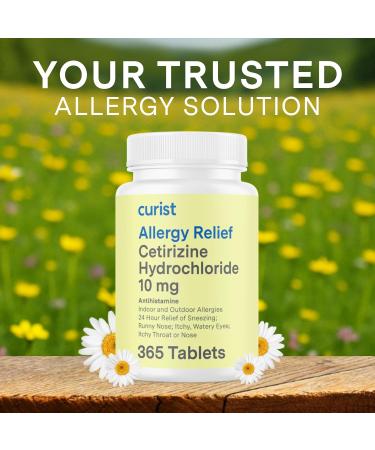 Curist Cetirizine Hydrochloride 10mg Tablet (365 Count) Effective Allergy Medicine with 24 Hour Relief of Runny Nose Sneezing Relief Itchy Throat Relief & Runny Eyes - Antihistamines for Adults - Buy Online on GoSupps.com