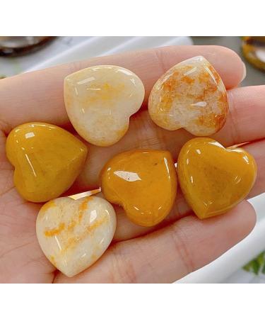 Xiannvxi 10 PC Yellow Aventurine Heart Stones - Natural Love Healing Crystal Gemstones Set for Happiness - Buy Online on GoSupps.com