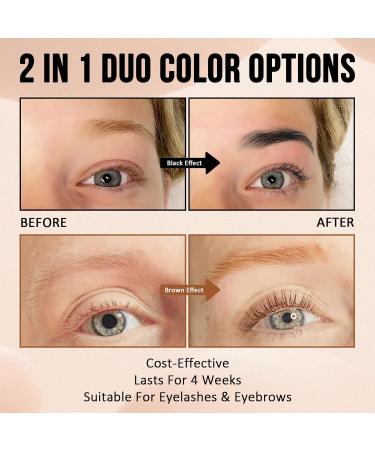 Lomansa Lash Tint Black and Brown Eyelash Dye Eyebrow Tint Instant Cream Hair Eyebrows Eyelashes Tinting Natural-Looking Effects with All Tools Black Brown - Buy Online on GoSupps.com