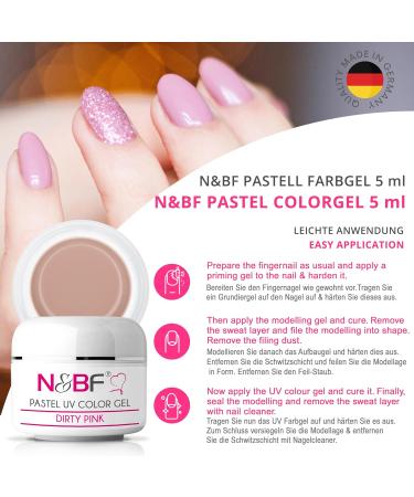 N&BF UV Farbgel Pastel Dirty Pink - Medium Viscosity Color Gel for Geln gel | Made in Germany | Self-Smoothing Pastel Color Gel - Buy Online on GoSupps.com