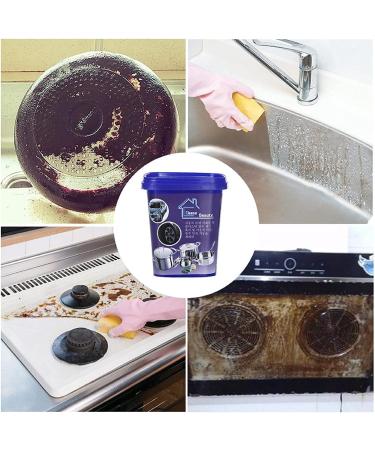 Stainless Steel Cleaning Paste Strong Cleaning Household Kitchen Multi-Purpose Cleaner Oven Cookware Grease Cream Remove Stains Pot Wash Bottom Stain (500g) 200 g (Pack of 1) - Buy Online on GoSupps.com