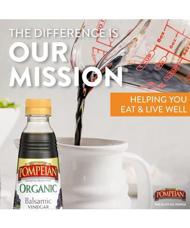 Pompeian Gourmet Organic Balsamic Vinegar 16 FL. OZ. - Ideal for Dressings, Marinades & Vegetables - Non-Allergenic, Non-GMO - Buy Online on GoSupps.com