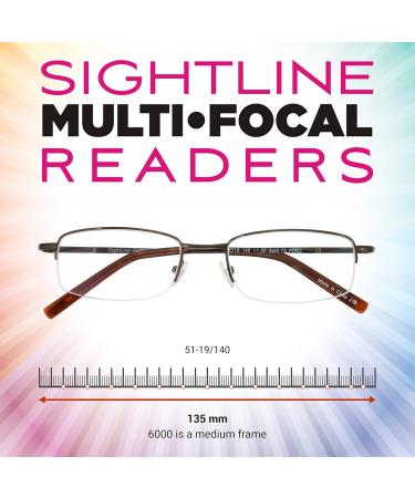Buy Sightline Multifocus Reading Glasses 6000 Gunmetal - 2.50 Magnification | Stylish & Comfortable | International Shipping Available - Buy Online on GoSupps.com