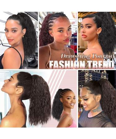 Hair Chignon 10-28 Inch Water Wave with Drawstring Hair Comb Ponytail Real Hair Wet Wavy Ponytail Hair Extensions Ladies Wig Messy Bun Hair Piece (Color : Water Wave Size : 14inch 100g) - Buy Online on GoSupps.com