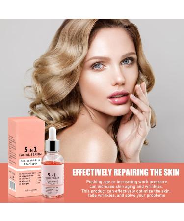 5 in 1 Facial Serum 30ml - Hyaluronic Acid Niacinamide Vitamin C & E Anti-Aging & Brightening Serum for All Skin Types - International Shipping - Buy Online on GoSupps.com