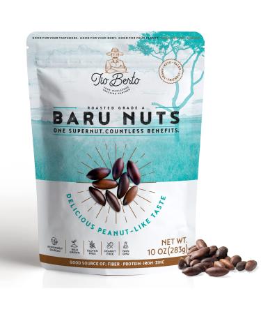 Baru Nuts Roasted, 10 oz Resealable Bag | Crunchy and Delicious | Suitable for Vegan, Gluten Free, Keto, Peanut Free Diets | High Protein Snacks | Premium Wild Supernuts | Healthy Snacks by Tio Berto