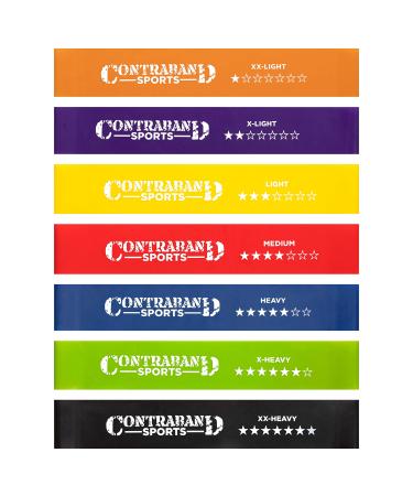 7439 Elastic Loop Resistance Band Set - Exercise Latex Workout Hip Bands for Glutes Booty & Legs - Perfect for Home Workout Gym or Travel SET 3 (#0 #1 #2 #3 #4 #5 #6) STANDARD