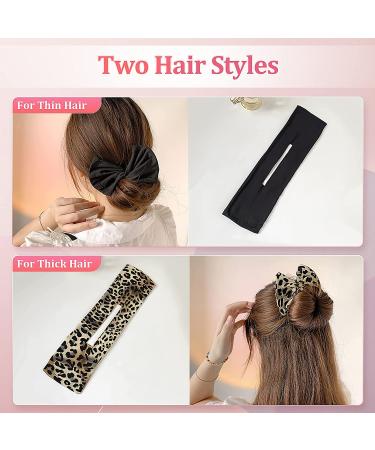 3-Piece Hair Bun Maker Set - Flexible Donut Twister Clips for Easy French Hairstyles - Hair Accessories for Women, Girls, and Kids in Black, Navy, and Khaki - Buy Online on GoSupps.com