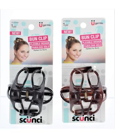 Scunci U Got this new Bun Clip Flexible Design Fabulous Hold Thick hair Perfect for Buns, Colors very, black or brown 1 Count (Pack of 1)