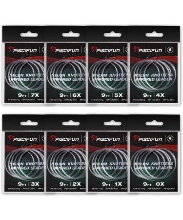 Piscifun Fly Fishing Tapered Leader 6 Pack - 9ft, 7.5ft, 12ft (0X-7X) with Loop for Precise Casting - Buy Online on GoSupps.com