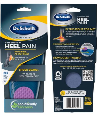 Dr. Scholl's Heel Pain Relief Orthotics - Clinically Proven for Plantar Fasciitis & Heel Spurs - Buy Online on GoSupps.com
