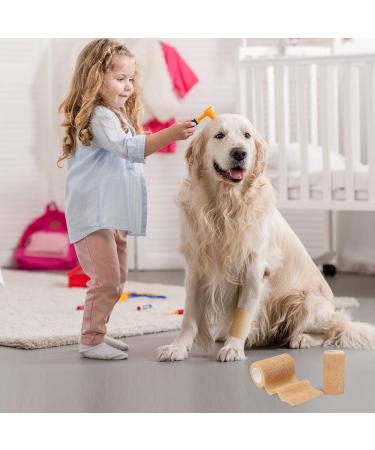 12 Rolls 3 x 5 Yards Self Adhesive Bandage Wrap - Cohesive Tape Vet Wrap for First Aid, Sports - Beige - Buy Online on GoSupps.com