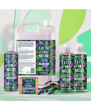 Faith In Nature Lavender Geranium Hand Wash 400ml | Vegan, Cruelty-Free, No SLS or Parabens - Buy Online on GoSupps.com