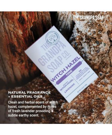 Grandpa Soap Co. Witch Hazel Bar Soap - Vegan Skin Toning & Rejuvenating - Lavender Relaxation - 4.25 Oz 3 Pack - International Shipping Available - Buy Online on GoSupps.com