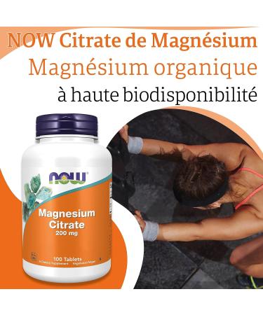 Now Foods Magnesium Citrate 200mg Magnesium 100 Vegan Tablets Lab Tested Vegetarian Gluten Free Soy Free Non-GMO - Buy Online on GoSupps.com