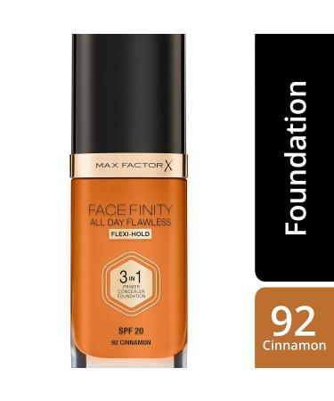 Max Factor Facefinity 3 in 1 Foundation SPF 20 - 92 Cinnamon 30ml | Flawless All Day Finish - International Shipping Available - Buy Online on GoSupps.com